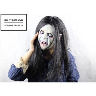 Mặt nạ tóc đen dài hoá trang halloween