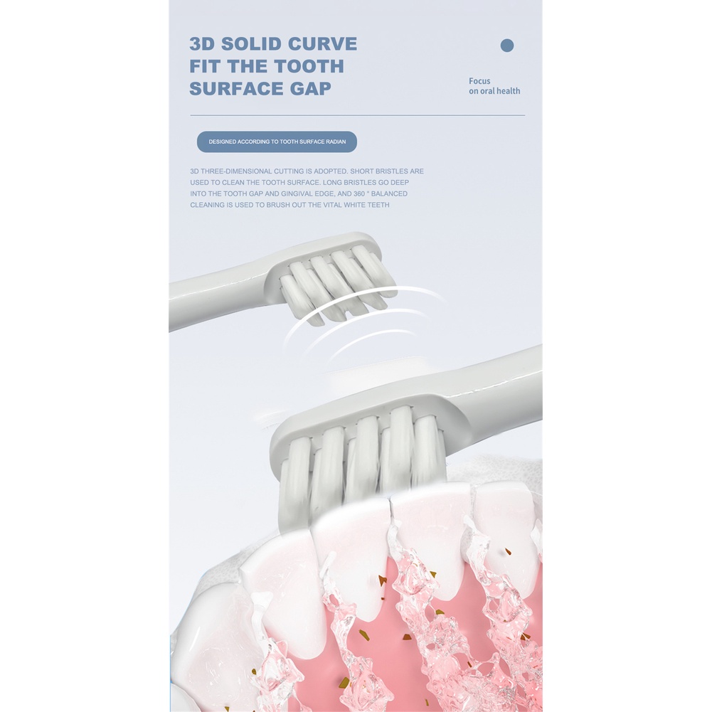 Đầu Thay Thế Cho Xiaomi T100/T300/500/700 Bàn Chải Đánh Răng Điện Làm Sạch Bàn Chải Đánh Răng Làm Trắng Chân Không Mềm Dupont.