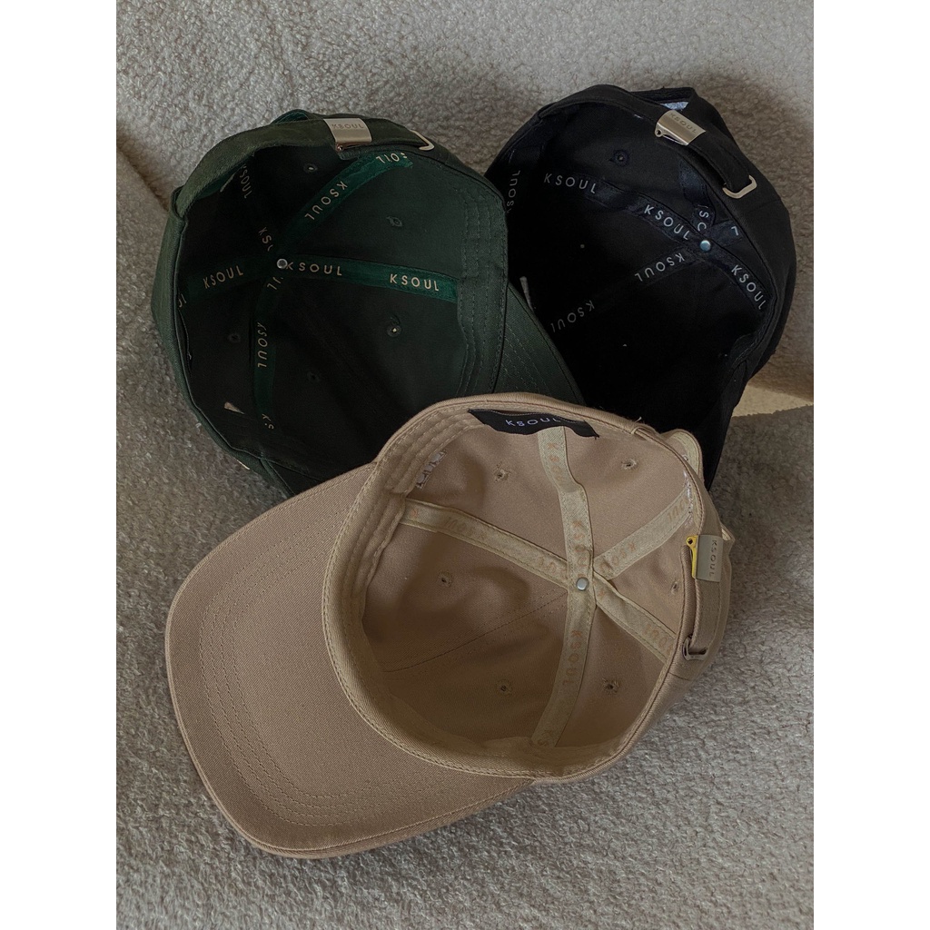 KSOUL Nón Hai Lưỡi K Double - Layer Cap Màu Đen Vải Khaki