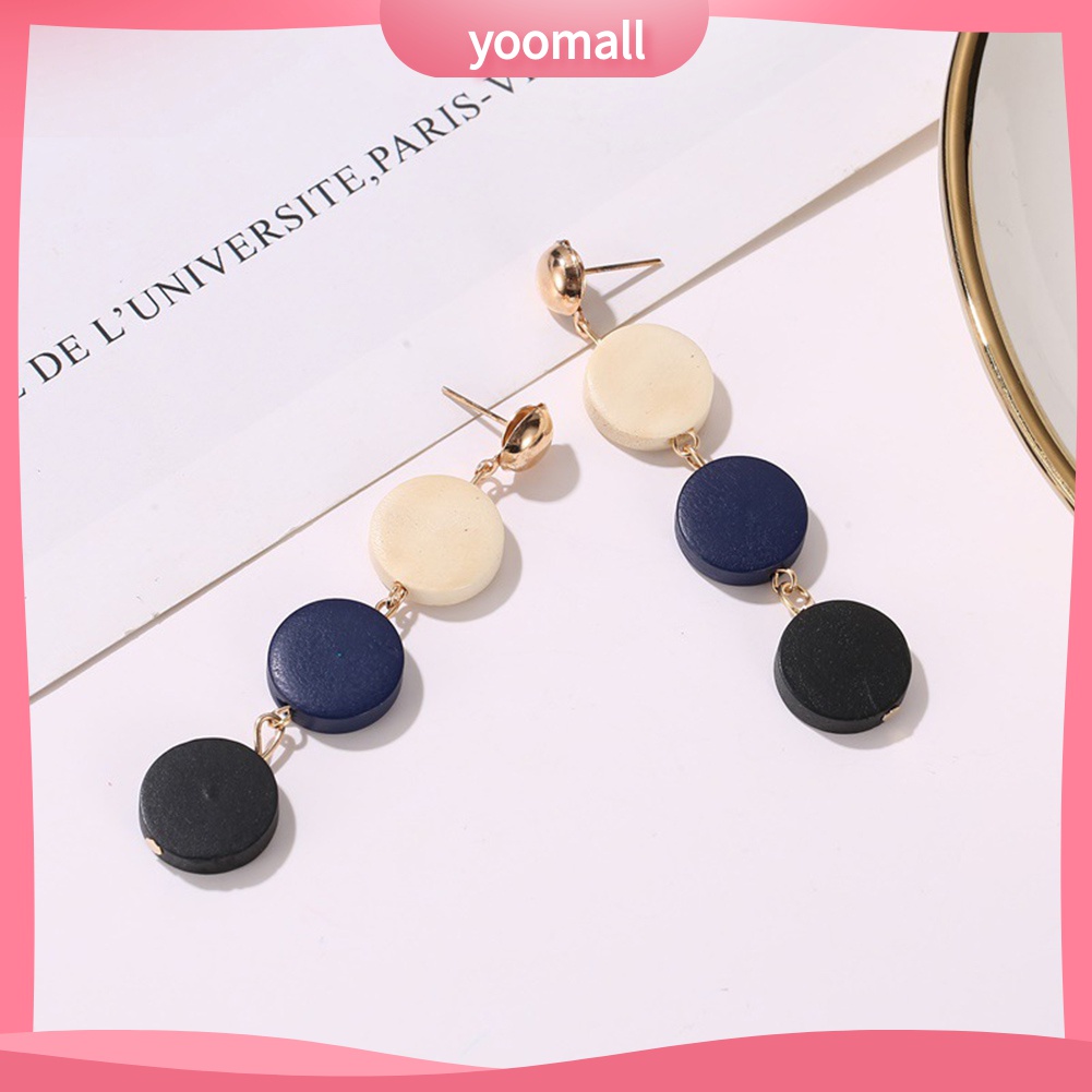 Bông Tai Hình Tròn Bằng Gỗ Thời Trang Dành Cho Nữ