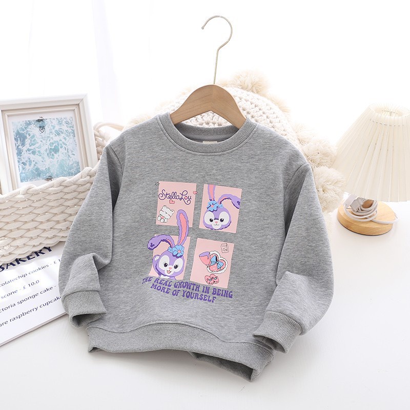 Áo thu đông cho bé gái size nhỡ đại TAI THỎ, áo dài tay bé gái  chất Nỉ da cá cao cấp