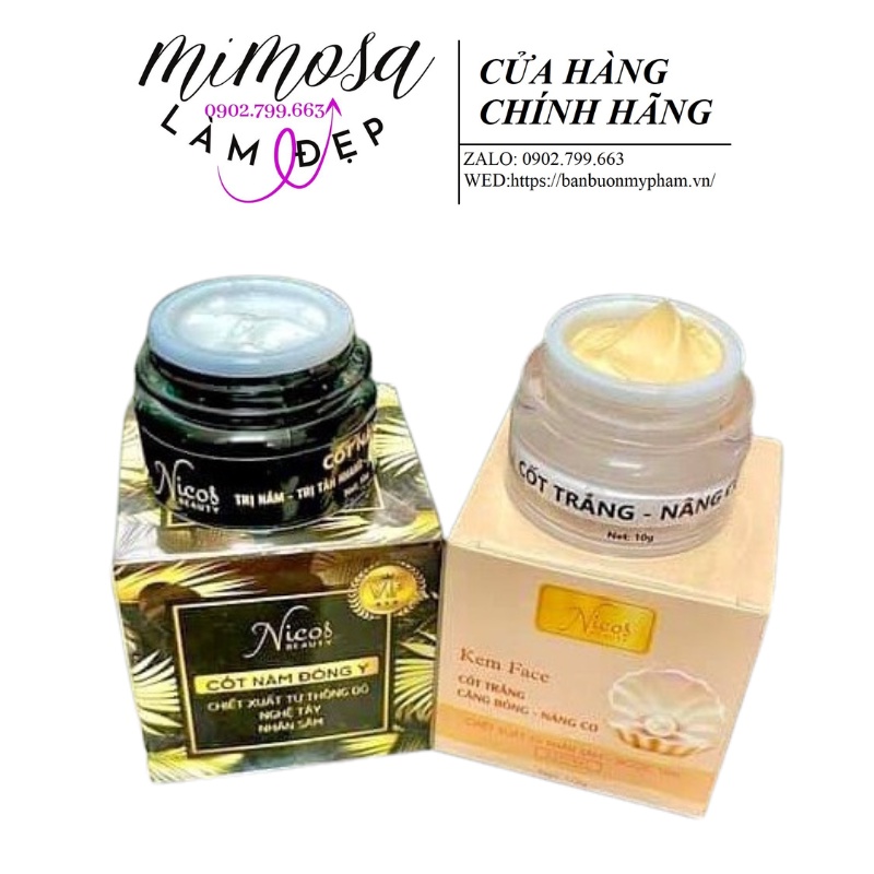 Combo Kem Mặt Cốt Nám Đêm + Cốt Trắng Ngày Nicos
