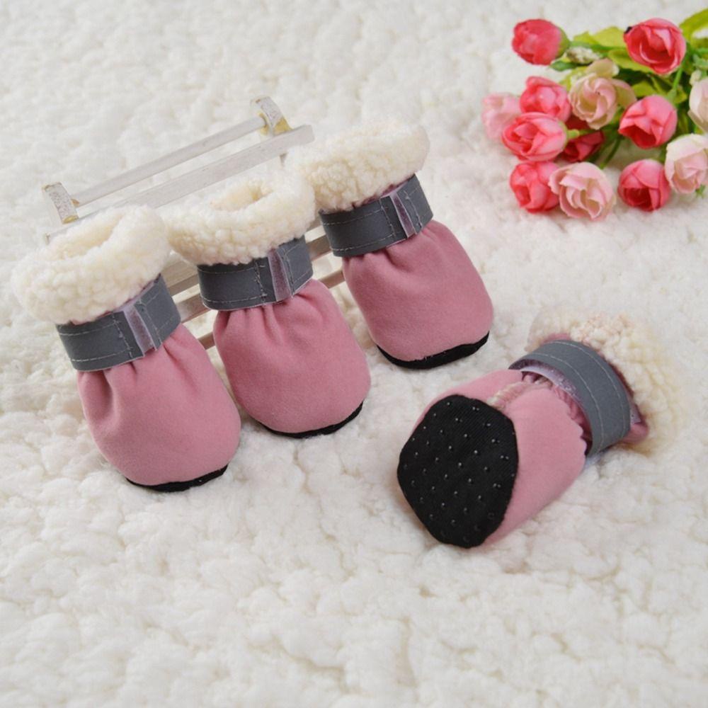 GIOVANNI Set 4 Giày Bông Mềm Mại Cho Thú Cưng