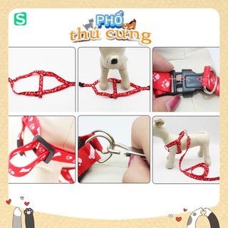 Dây dắt chó mèo thú cưng dạng yếm 1cm ( <5kg)