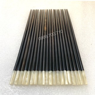 Đũa ăn gỗ Mun sừng đầu tròn gắn ốc biển trắng cao cấp - mun chuẩn 100%