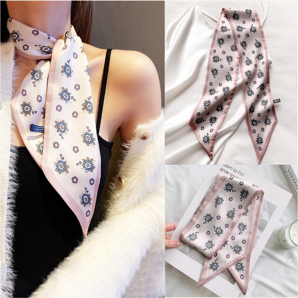 Khăn quàng cổ size 9.5x100cm L596 Turban quấn túi phong cách nhẹ nhàng