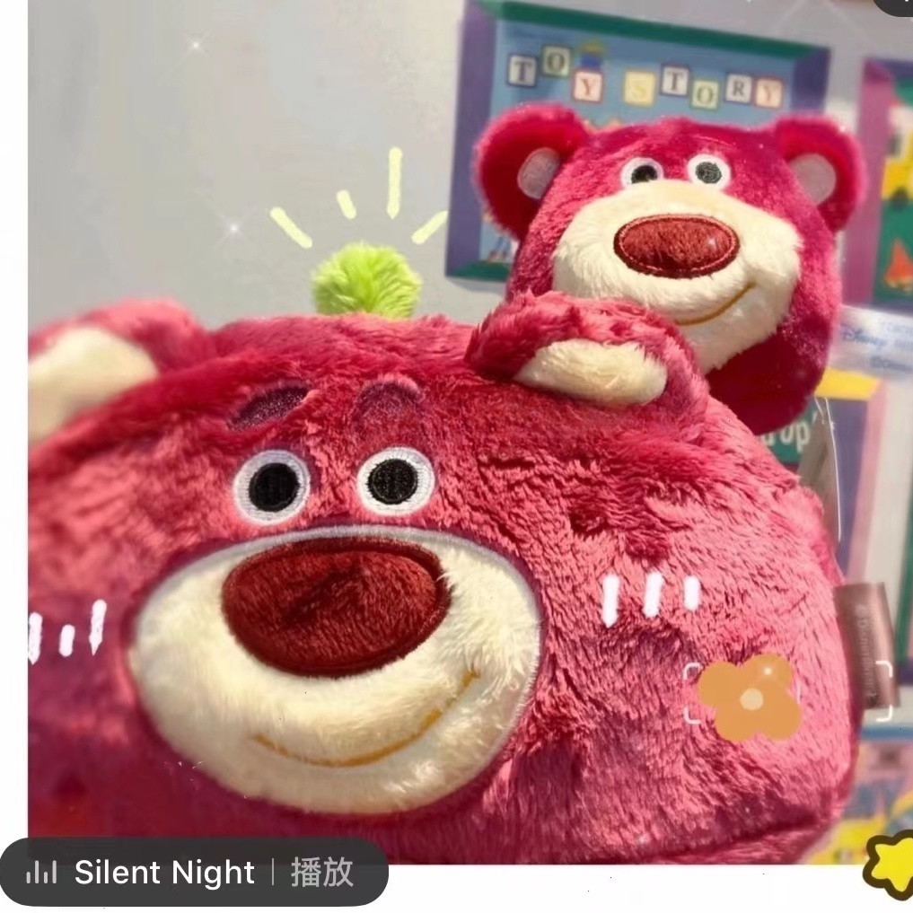 Túi Đựng Bút Mềm Mại Hai Mặt Sức Chứa Lớn Hình Chú Gấu / Dâu Tây Ba Mắt Dễ Thương Có Sẵn