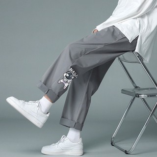Quần baggy kaki nam nữ hoạt hình Nasa - Kiểu quần ống rộng basic unisex cá tính