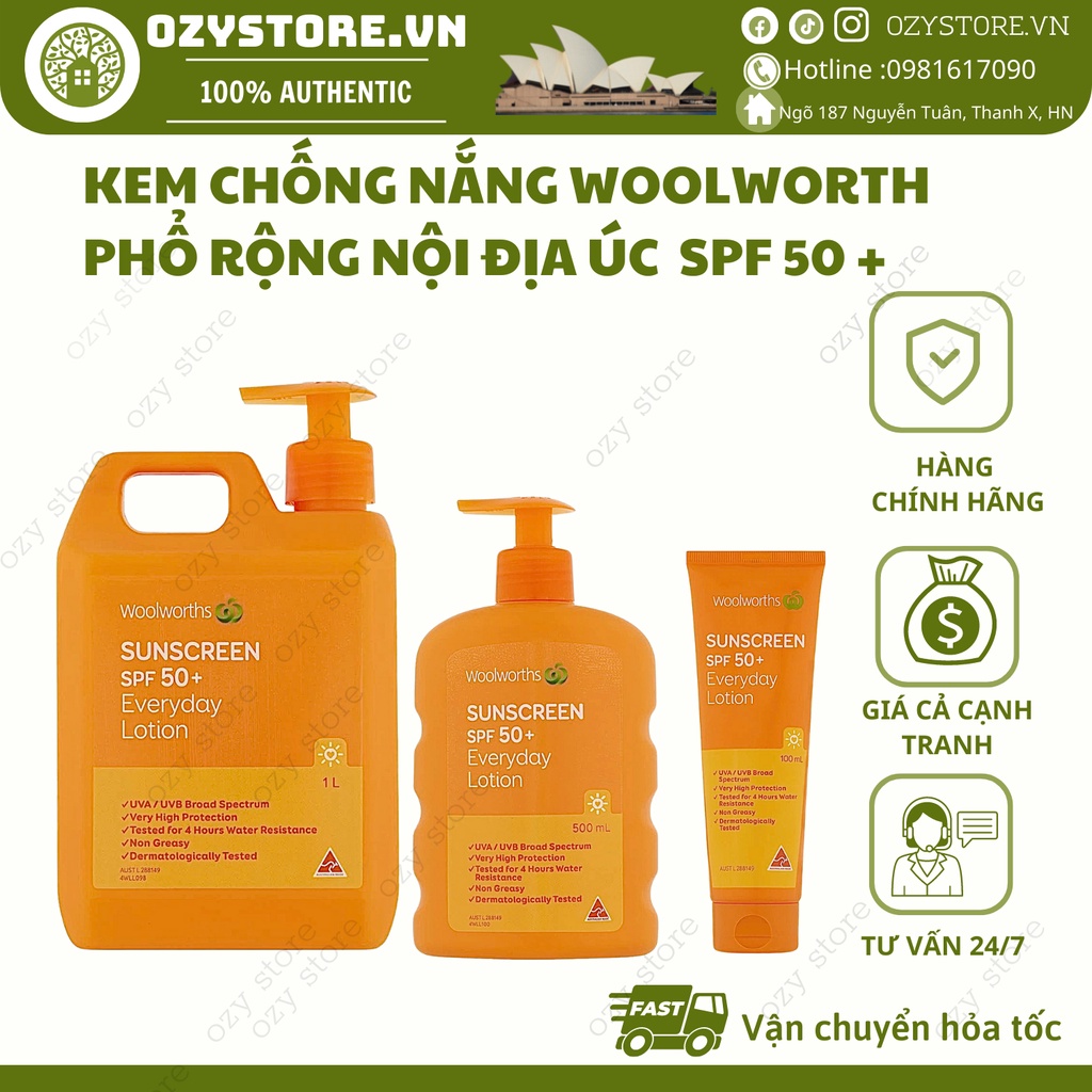 Kem chống nắng Woolworths Úc 50SPF++