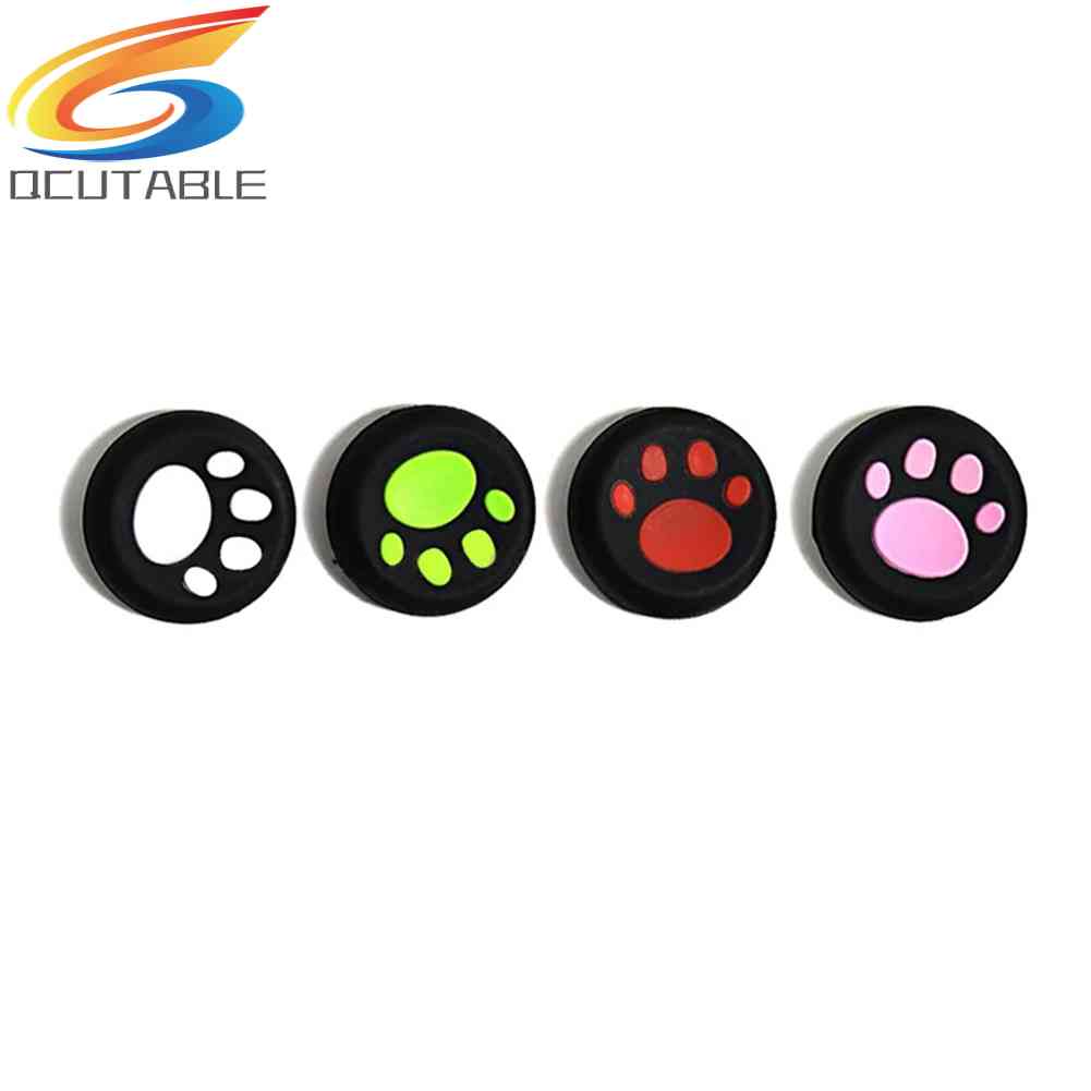 Set 4 Nút Bấm Hình Dấu Chân Mèo 3D Bằng Silicon Cho Tay Cầm Chơi Game PS5 PS4 PS3 Xbox 360 One