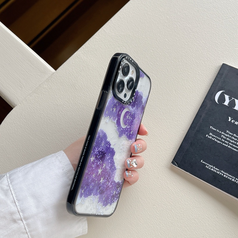Ốp Điện Thoại Nhựa PC Cứng Mạ Màu Hình Bầu Trời Đêm Cho iPhone 14 14Pro 11 12 13 Pro Max