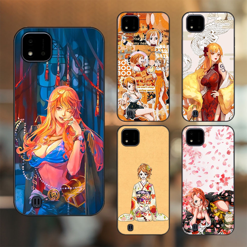 Ốp lưng Realme C11 2021, C20 viền đen in hình Nami One Piece Đảo Hải Tặc