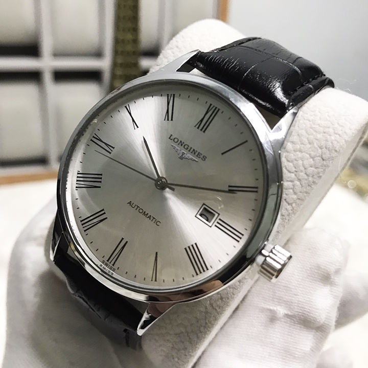 Đồng hồ Nam Longgines , LG04 Dây da cao cấp, kim chôi Mặt Sapphire chống xước, chống nước thẻ bảo hành 12 tháng