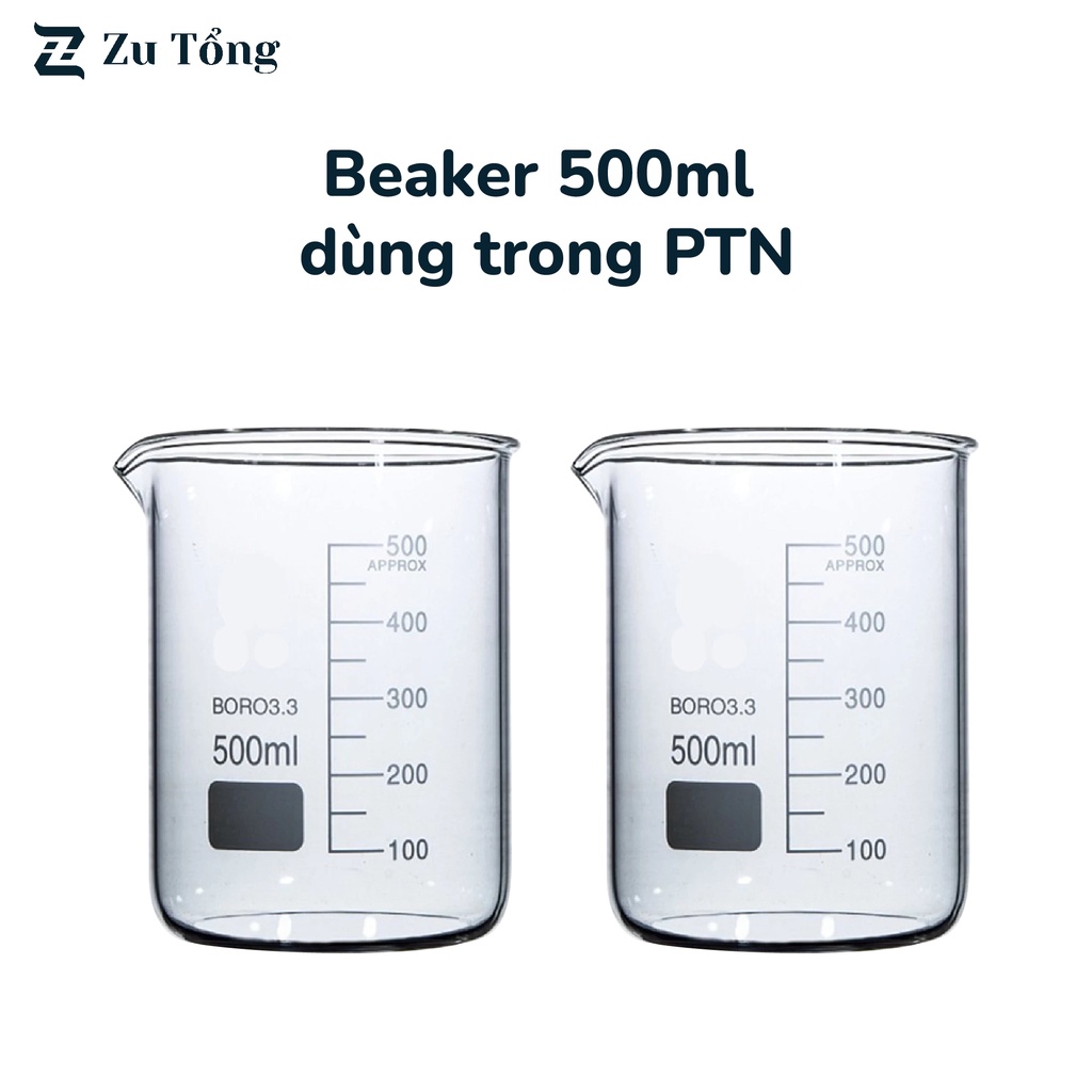 Cốc chịu nhiệt thủy tinh thí nghiệm chia vạch 500ml