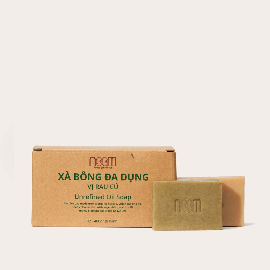 Combo 8 bánh Xà Bông Vị Rau Củ chính hãng Noom chuẩn Organic 100% loại 400g