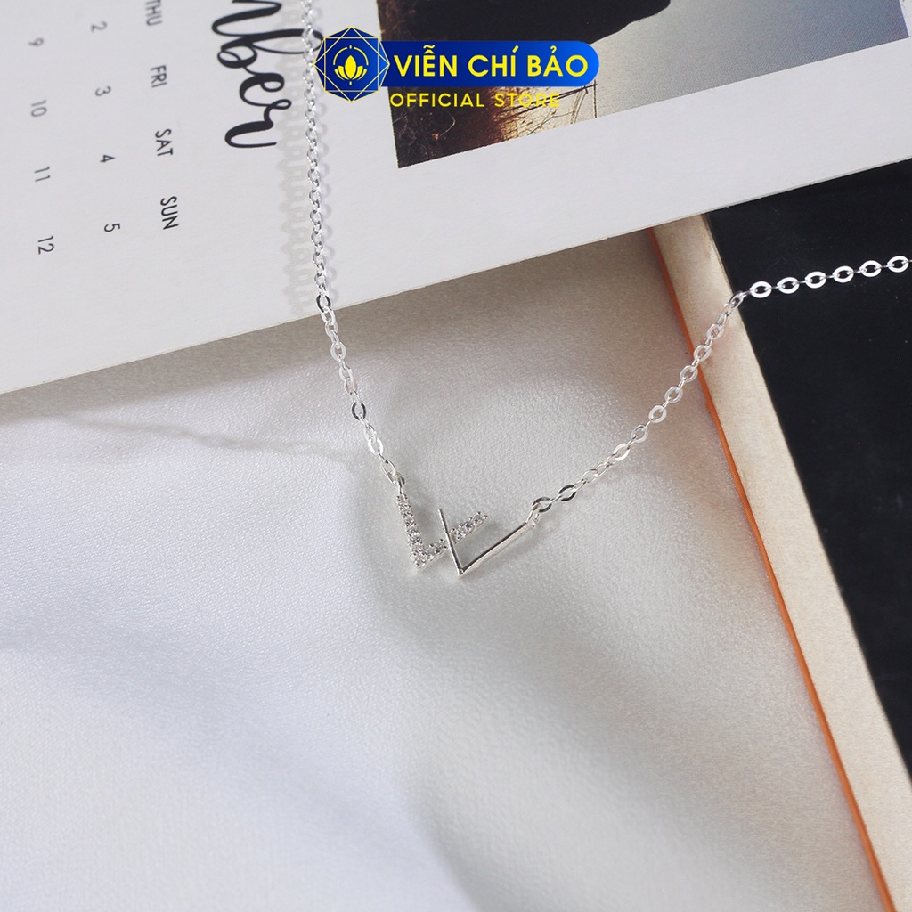 Dây Chuyền bạc nữ chữ W chất liệu bạc 925 thời trang phụ kiện trang sức Viễn Chí Bảo D400515