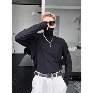 Áo thun nam tay dài cổ lọ basic