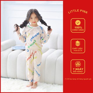 [LITTLE PINK] AMBER SET - Bộ thun da cá mặc nhà bé gái