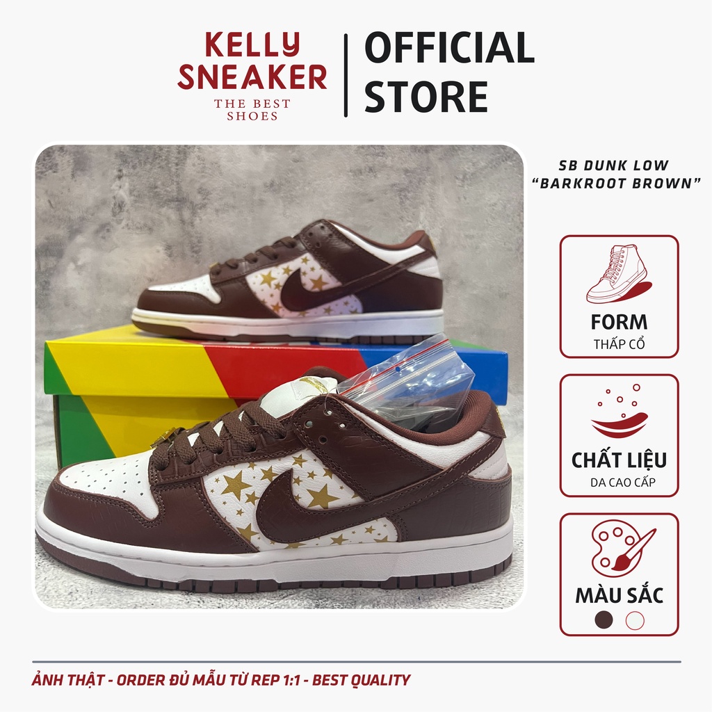 Giày Thể Thao Sneaker SB Dunk x Supreme "Barkroot Brown" - Bản Cao Cấp (Ảnh Thật + Hàng Sẵn)