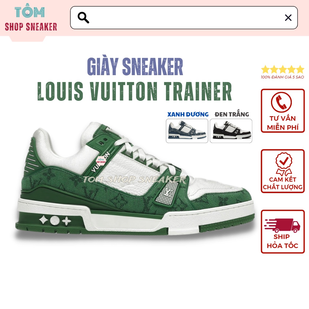 Giày thể thao sneaker, giày LV trainer luôn vui tươi eo vì mạnh mẽ sang trọng hàng SC full Bill Box size nam nữ