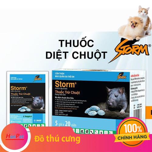 1 hộp 5 gói lớn mỗi gói 20 viên Thuốc Diệt Chuột Storm CHỐNG ĐÔNG MÁU