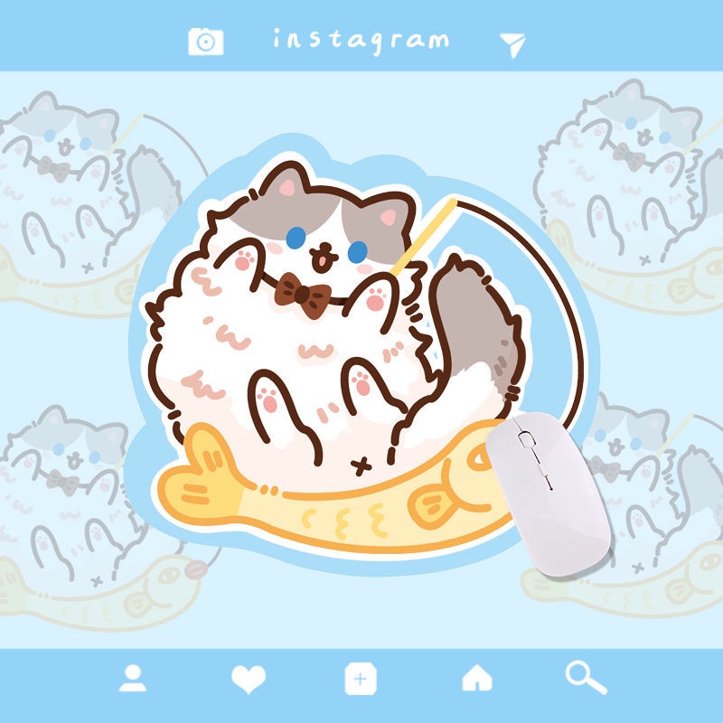 Tấm Lót Chuột Và Bàn Phím Máy Tính Bằng Cao Su Dày Chống Trượt Hình Hoạt Hình Dễ Thương