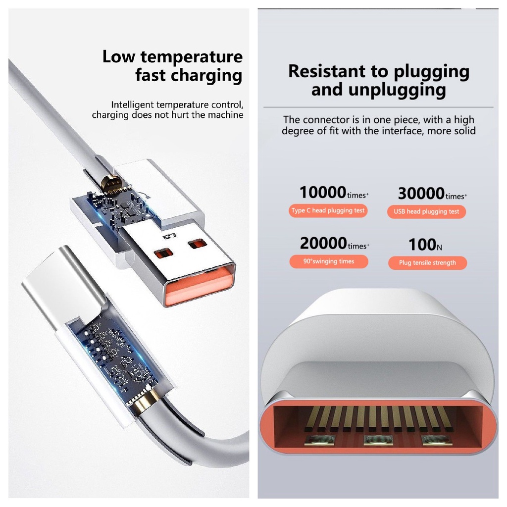 Cáp SạC Nhanh 120W USB Type C 10A Cho Samsung S10 S20 Xiaomi