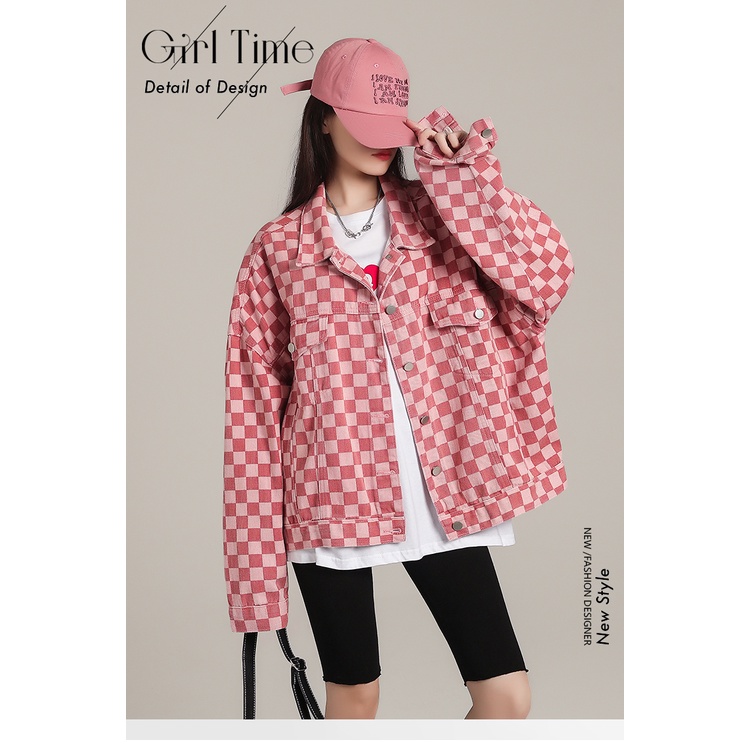 Áo Sơ Mi Kẻ Ca Rô Có Túi Dáng Rộng Hàn Quốc L0921