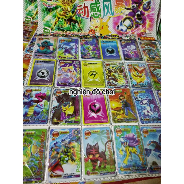 Vỉ thẻ bài POKEMON lụa dẻo. 120 thẻ.