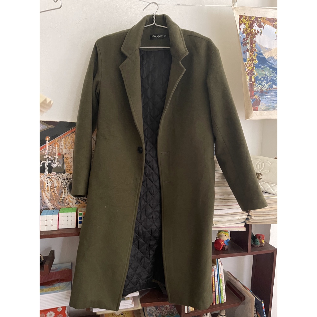 KHOÁC DẠ XANH RÊU DÁNG DÀI 2HAND SIÊU VIP.