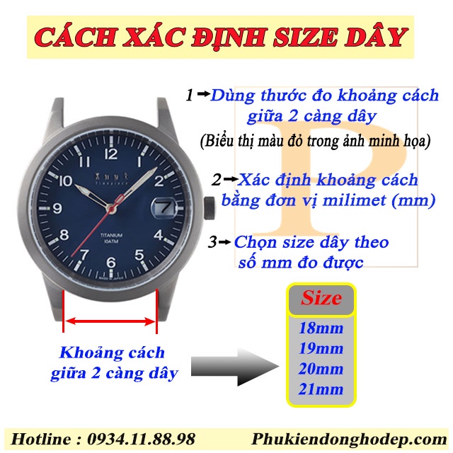 Dây đồng hồ nữ nam da bò 12mm 14mm 16mm 18mm 19mm 20mm 21mm 22mm