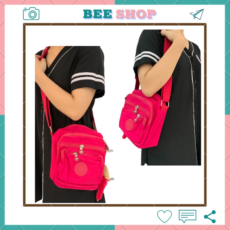 Túi đeo vai, đeo chéo Kipling 1804 dành cho nữ, túi nhiều ngăn đựng đồ, chất vải trống nước,quai đeo bản to chắc chắn