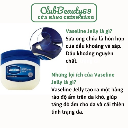 Sáp dưỡng ẩm Vaseline Original Protecting Jelly 100ml, sáp làm mềm da Vaseline 100ml