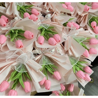 Bó hoa sáp 3 bông giá rẻ kèm túi