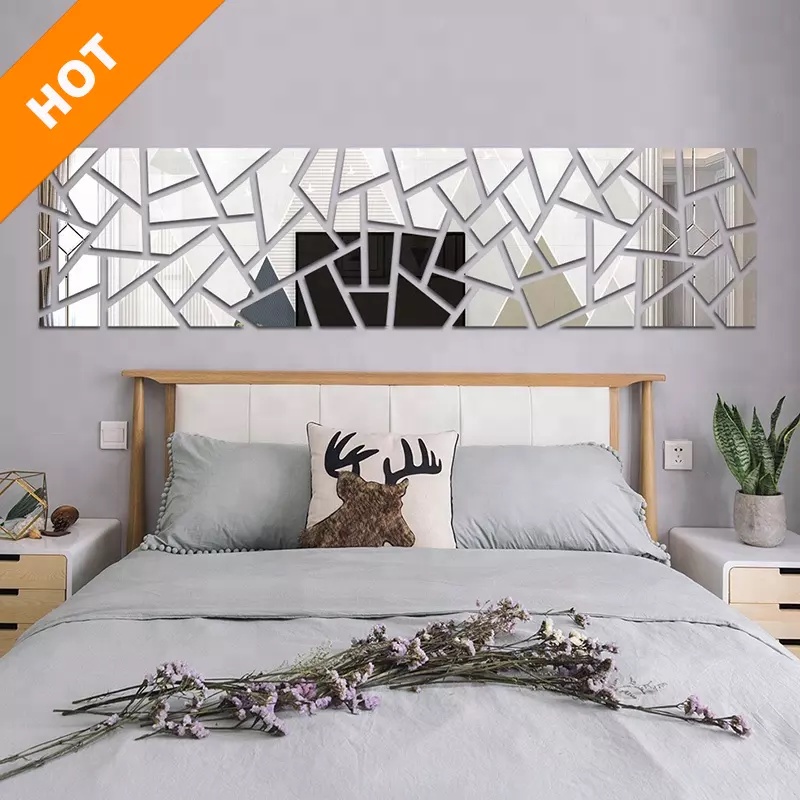Sticker Dán Tường Bằng Acrylic Với Họa Tiết 3D Hiệu Ứng Gương Hợp Thời Trang