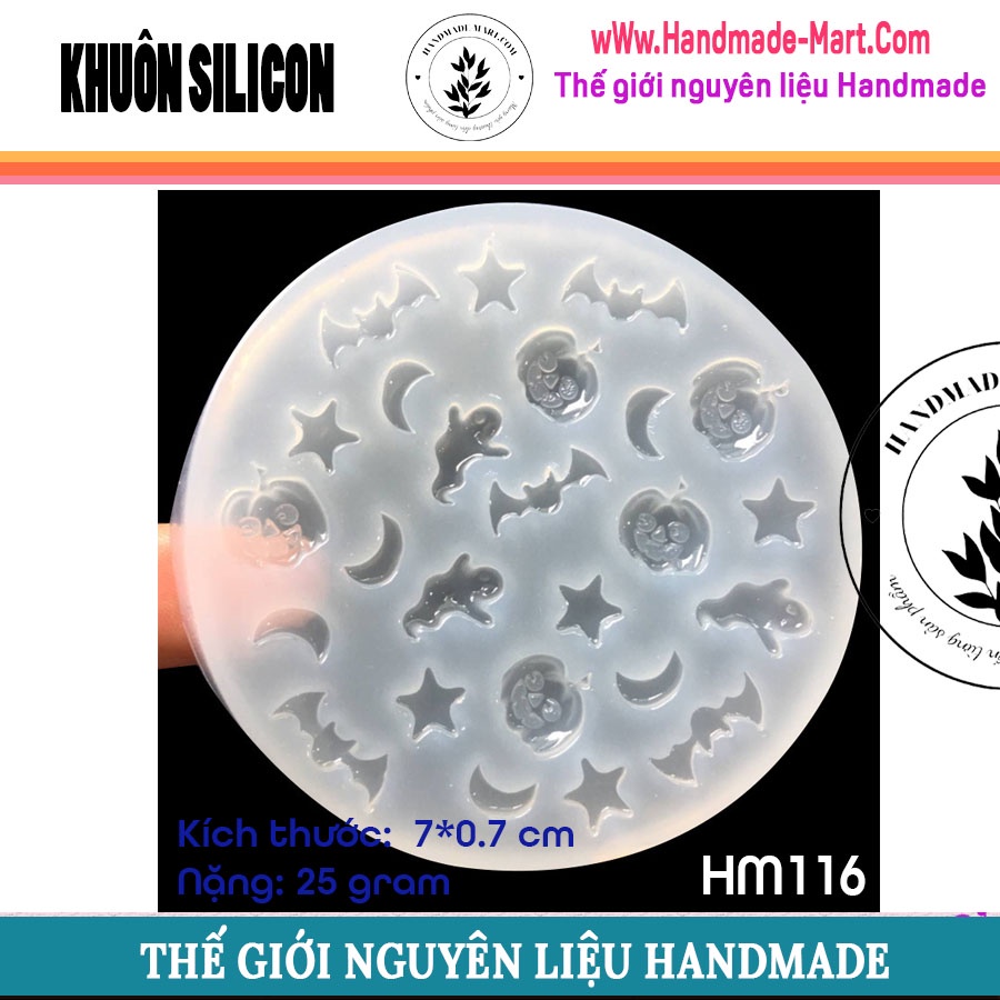 Khuôn silicon hình động vật chủ đề Halloween đủ loại - Khuôn dơi, bí ngô, ngôi sao chuẩn DIY - HM116