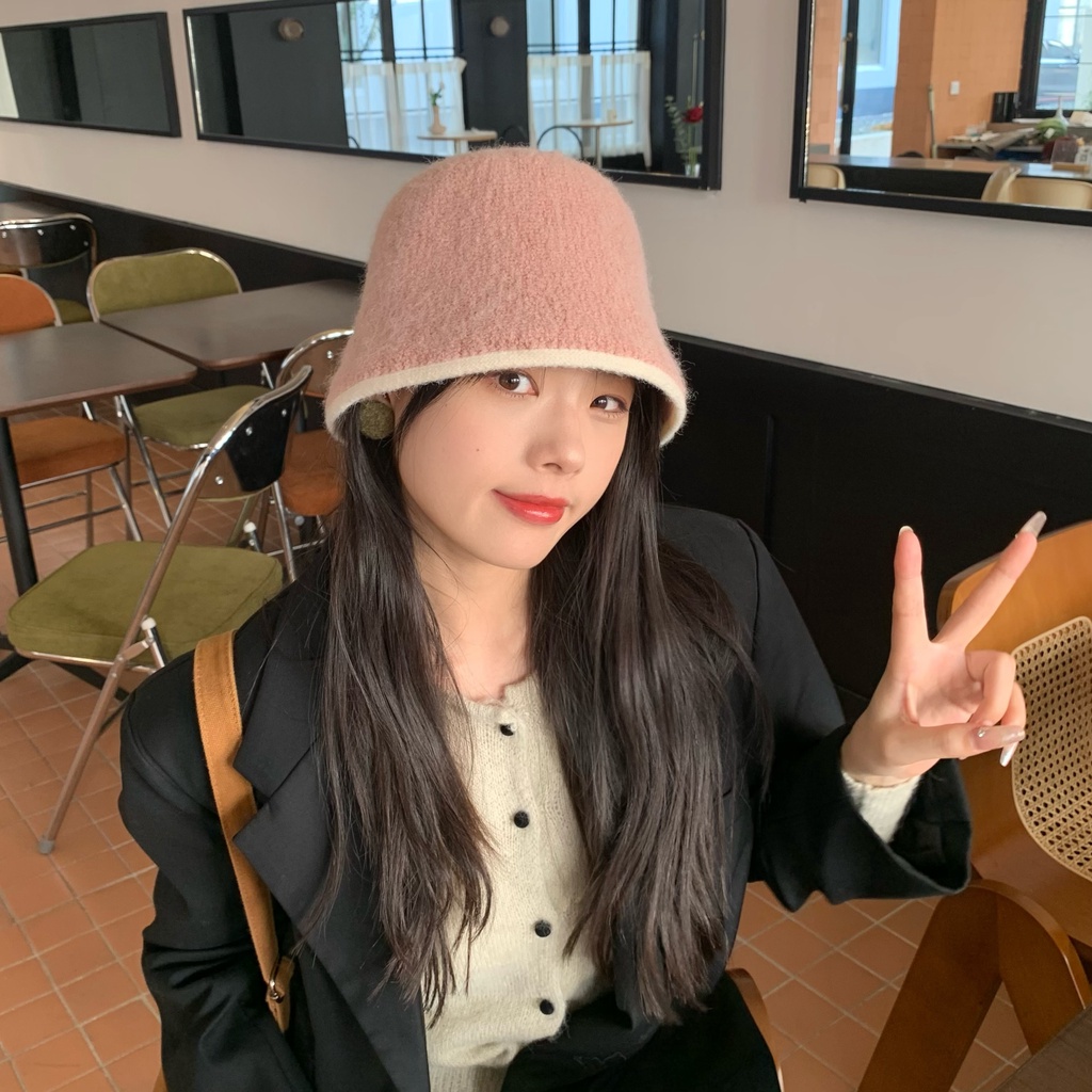 Mũ Bucket Ngắn Bằng Vải Lông Phong Cách Hàn Quốc Thanh Lịch Dễ Phối Đồ Dành Cho Bà Chen Showing