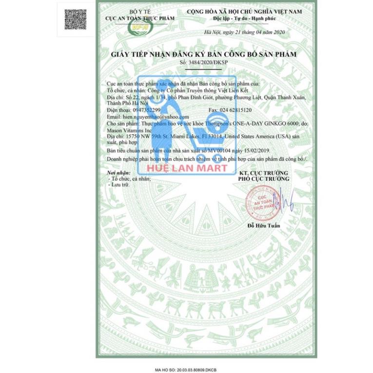 VIÊN UỐNG BỔ NÃO GINGKO THOMPSON 6000mg