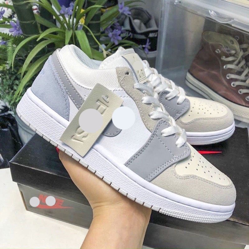 Giày JD cổ thấp xám Cao Cấp Full Bill Box, Giày Sneaker JD AF1 thể thao nam nữ ullzang tăng chiều cao N1