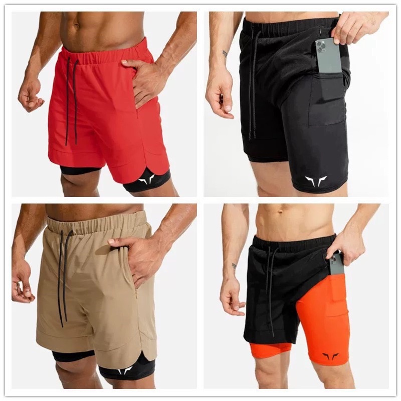 QUẦN TẬP GYM THỂ THAO NAM - QUẦN SHORT 2 LỚPi