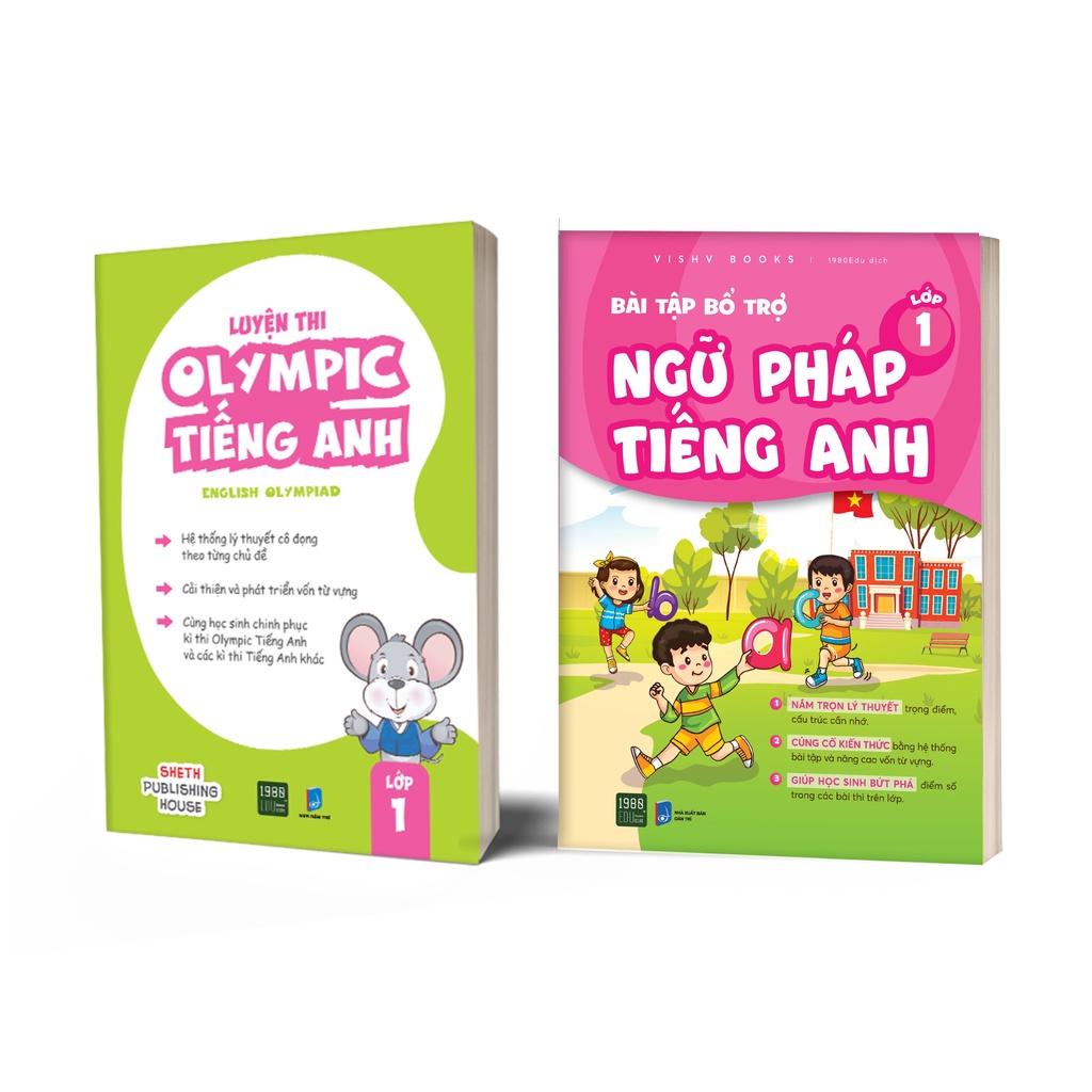 Sách - Combo Bài Tập Bổ Trợ Tiếng Anh + Luyện Thi Olympic Tiếng Anh Lớp 1