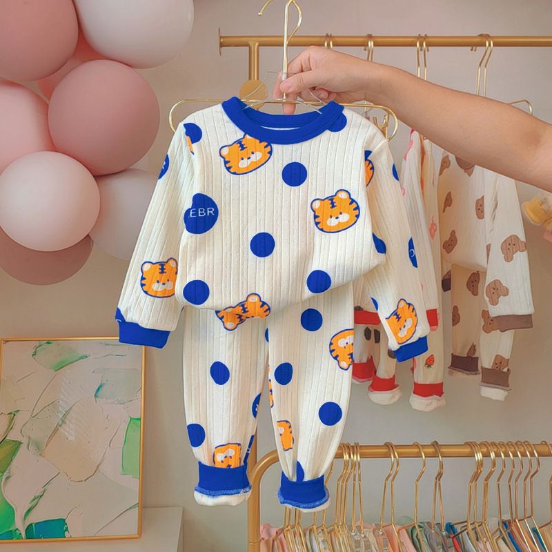 Bộ Cotton Dài Tay mặc nhà Cho Bé Trai bé Gái Nhiều Màu,Hàng Quản Châu , Chất Thông Hơi