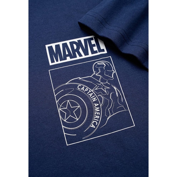 Áo thun Marvel Captain America Quote Xanh Navy - thương hiệu Coolmate