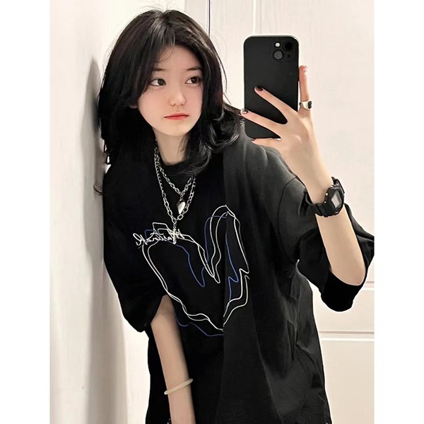 NRVP Áo Thun Unisex Mùa Hè Dáng Suông Tay Cộc Phong Cách Hàn Quốc Cho Nam Nữ