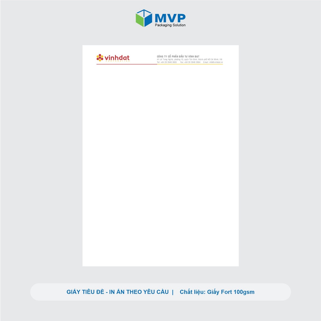 Giấy tiêu đề A4 in ấn theo yêu cầu - hỗ trợ thiết kế mẫu miễn phí