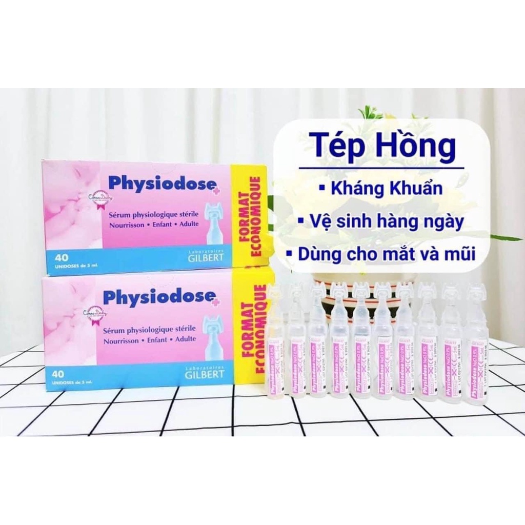 Nước muối sinh lý hồng Gifrer/Physiodone (Pháp) vệ sinh cho bé (40 tép) date xa