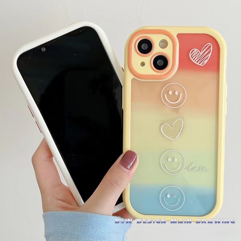 Ốp lưng iphone cạnh cong hoạ tiết cầu vồng 6/6splus/7/7plus/8/8plus/x/xr/xs/11/12/13/14/pro/max/plus/promax