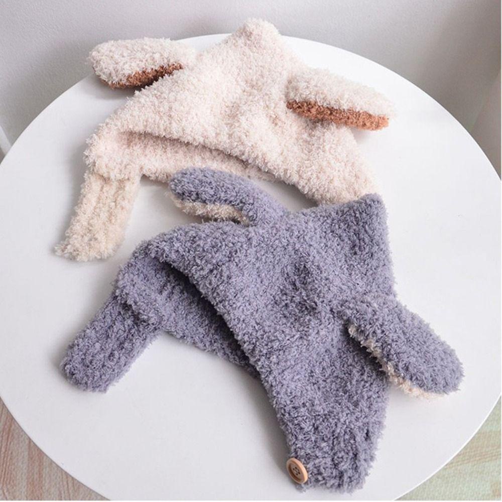 Mũ Tai Thỏ Dày Dặn Giữ Ấm Phong Cách Hàn Quốc Đáng Yêu Dành Cho Bé