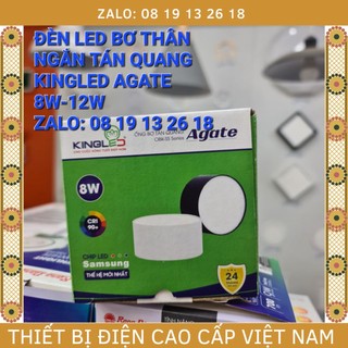  Đèn bơ, đèn ống Bơ Tán Quang KINGLED AGATE 8W, 12W, loại cao cấp thân ngắn nguồn rời, vỏ đen và vỏ trắng