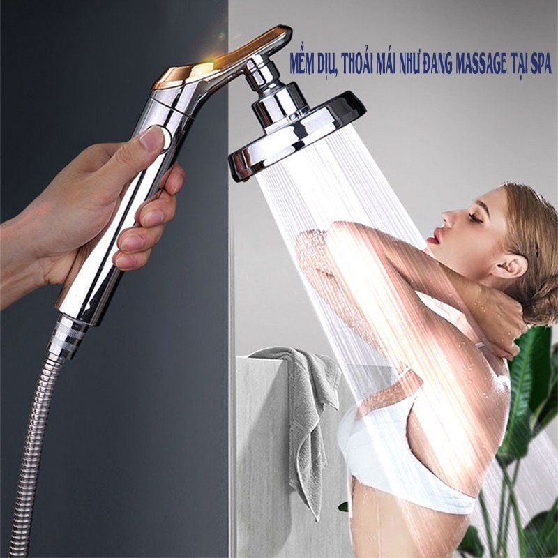 Vòi hoa sen Luva VS6, BH 1 năm, đổi lỗi sau 30 ngày, tăng 400% áp lực nước, bật tắt trực tiếp trên vòi sen
